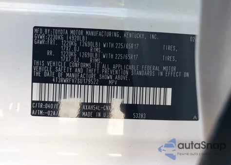 2025 Toyota Rav4 Hybrid Xle z USA, uszkodzony, nr VIN 4T3RWRFV7SU179522